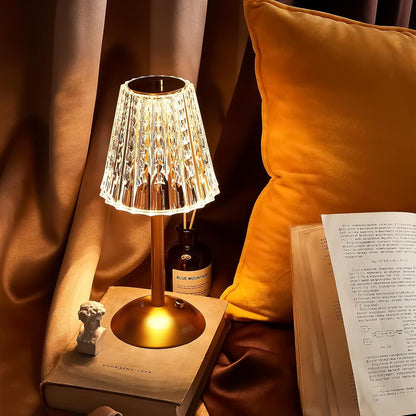 Liliful 6 Pcs LED Portable Cordless Table Lamp Touch Battery Operated Rechargeable Desk Lamp 3 Color Dimmable for Bedroom Living Room Dining (Classic Style,Gold)