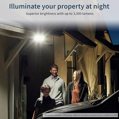 Arlo Pro 3 Floodlight Camera - Wireless Security, 2K Video & HDR, Color Night Vision, 2 Way Audio, Wire-Free, Direct to WiFi No Hub Needed, 160 View, Black - FB1001B (Renewed), (FB1001B-black)