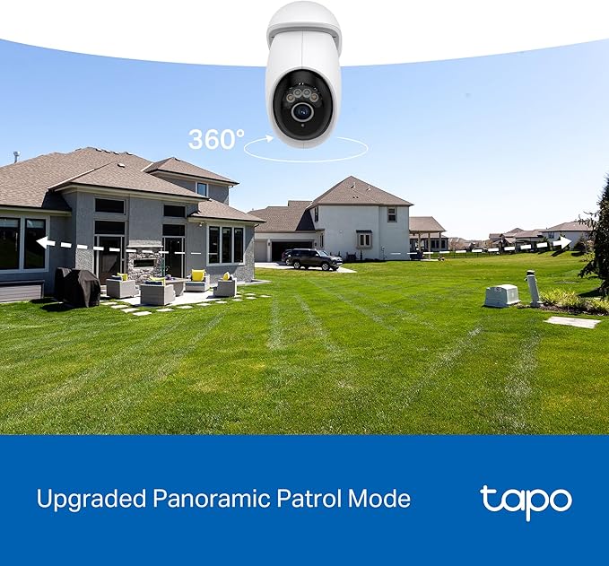 Tapo 4K 8MP Wired Pan/Tilt Outdoor Security Camera, Free Person/Vehicle Detect & 360° View, Color Night, Local AI, SD/Cloud Storage, Works w/Alexa & Google Assistant, 2.4 GHz WiFi C560WS