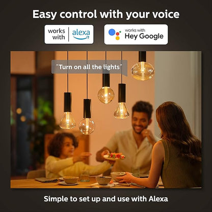 Philips Hue Lightguide Ellipse Smart LED Bulb – Handblown Glass - Color Changing Light - Compatible with Amazon Alexa, Apple HomeKit and Google Assistant - Bluetooth and Hue Bridge Compatible