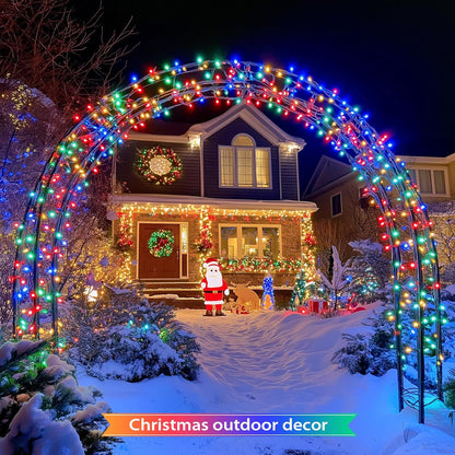 JMEXSUSS 2 Pack Solar String Light 100LED 32.8ft 8 Modes Solar Christmas Lights Waterproof for Gardens, Wedding, Party, Homes, Christmas Tree, Curtains, Outdoors (Multicolor)