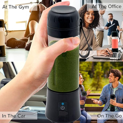 Nuwave Portable Blender for Shakes and Smoothies, On-the-GO Personal Blender with USB-C Rechargeable, 6-Piece-Blade for Crushing Ice, BPA Free 16 Oz Tritan Jar for Travel, Office and Sports