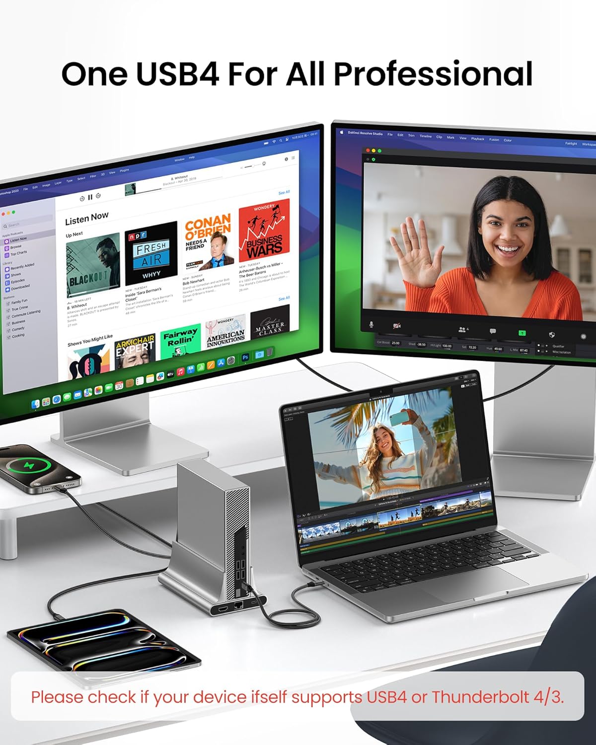 Silkland USB 4 Cable for Thunderbolt 4 Cable 4FT, 40Gbps Data Sync, 8K/6K@60Hz, 240W Charging, [USB-IF Certified] USB C to USB C Thunderbolt Cable, Compatible for MacBook, SSD, Docking, iPhone 16,eGPU