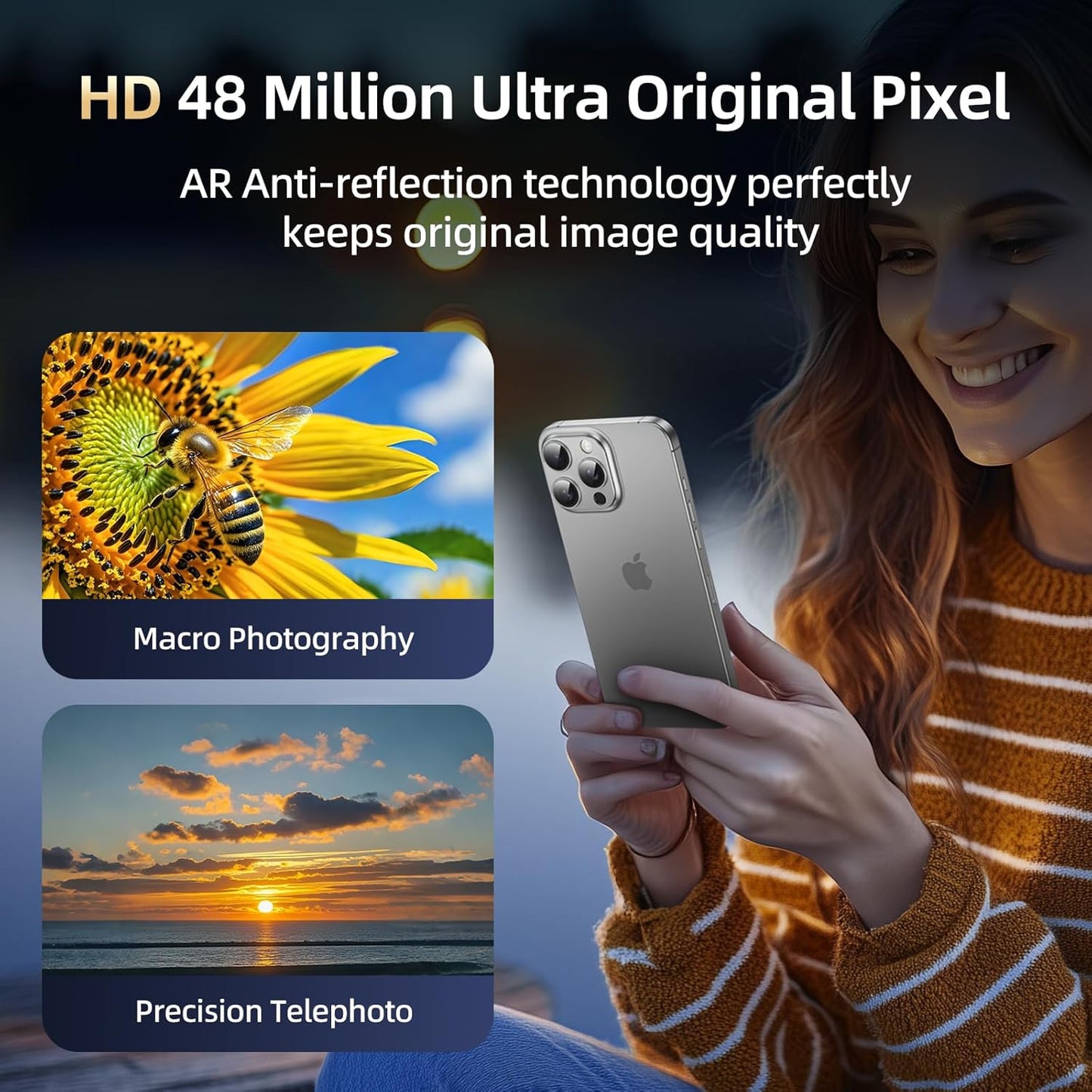 Compatible with iPhone 14 Pro Max Camera Lens Protector, [Case-Friendly][Strong Adsorption][AR Anti-Reflection]Tempered Glass Full Coverage Camera Screen Protector for iPhone 14 Pro,Silver