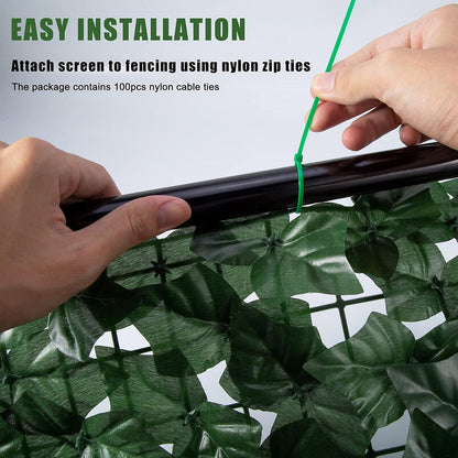 Faux Ivy Fence Privacy Screen Outdoor Expandable Artificial Greenery Roll Fake Hedge Wall Patio Green Plastic Leaf Plant Vine Grass Panels Gate Covering Garden Yard Balcony (157.5 X 39.4 in)