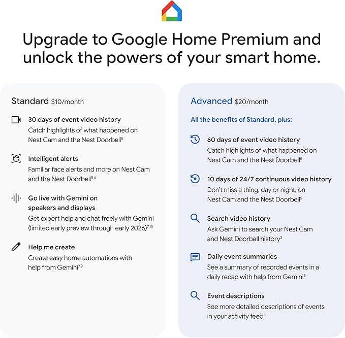 Google Nest Cam Indoor (Wired, 3rd Gen) - Security Camera with 2K Video and Gemini, Night Vision, 2-Way Audio, Works with Google Home - 2025 Model - Snow