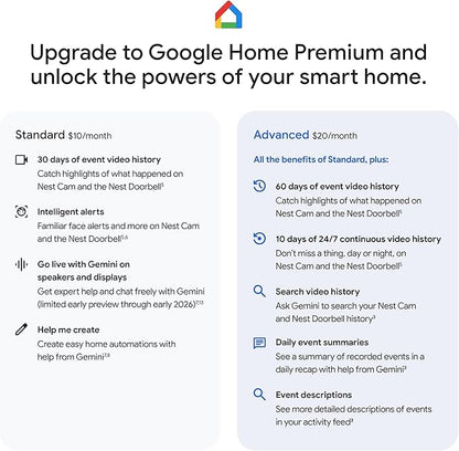 Google Nest Cam Indoor (Wired, 3rd Gen) - Security Camera with 2K Video and Gemini, Night Vision, 2-Way Audio, Works with Google Home - 2025 Model - Hazel