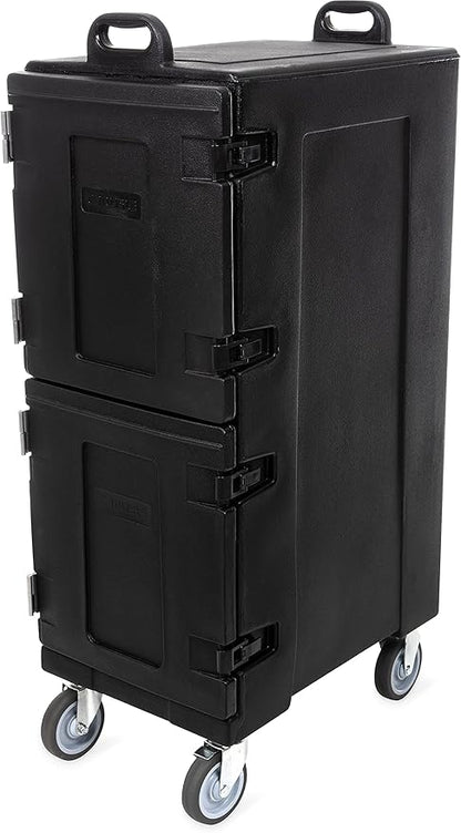Carlisle FoodService Products Cateraide Insulated Front Loading Food Pan Carrier with Casters for Catering, Events, and Restaurants, Plastic, 10 Pans, Black