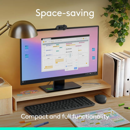 Logitech K250 Bluetooth Keyboard with Numpad, Easy Connectivity, Compact Wireless Keyboard Made with Recycled Plastic, Spill-Resistant, Comfortable Keys - Windows/MacOS - Graphite