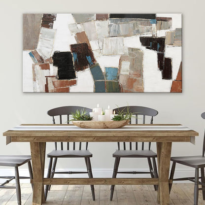Abstract Wall Art Large Canvas Wall Art Decor Modern Wall Art Decor Minimalist Geometric Line Wall Decor Artwork for Walls Textured Wall Art Prints For Room Living Room Bedroom Office Wall Decor 29"X58"
