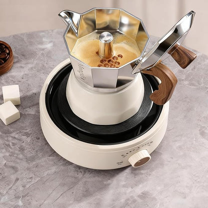 Tissting Electric Stove 500W 110V, Mini Electric Teapot Heater Stove Glass Tea Maker Hot Plates Burner Countertop Stoves for Ceramic Glass Kettle(White)