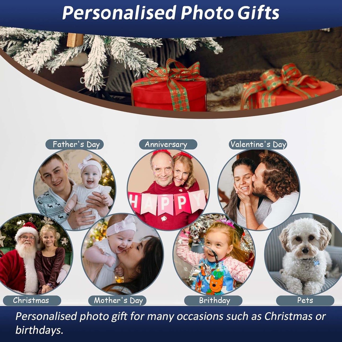 AIRUIXIO Custom Canvas Prints with Frame | Personalized Photo Canvas for Christmas Gifts | Ideal Family & Pet Wall Art Decor | Custom Canvas Wall Art 8x6Inch