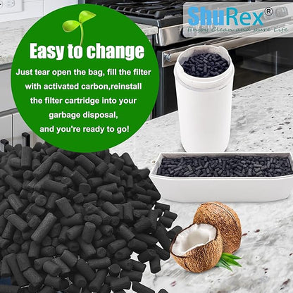 4 Pack Odor Absorbing Filter Refills for Lomi Smart Waste Kitchen Composter Top and Back Filters, Replacement Activated Charcoal Filters Compatible with Electric Countertop Compost Bin