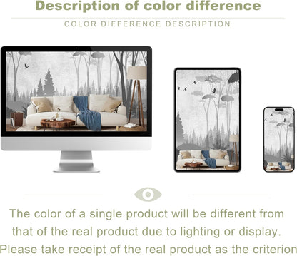 Gray Forest Wall Mural Wallpaper for Bedroom Living Room(Not Peel and Stick)