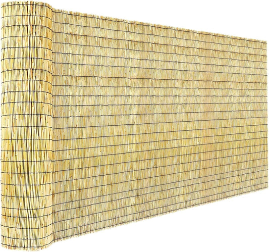 Bamboo Reed Fencing, Natural Bamboo Screens Outdoor for Patio, Decorative Balcony Privacy Screen Reed Fence Rolls Curtains for Garden Backyard, 3 x 10 FT