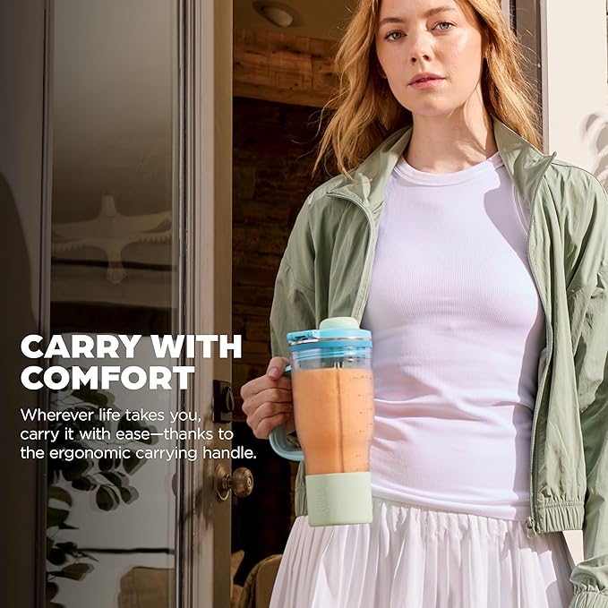 Ninja BlendBOSS | Personal Smoothie Tumbler | 26oz Travel Tumbler w/Leakproof Lid, Detachable Straw & Integrated Chug Spout | Dishwasher Safe & BPA Free | Blue Raspberry | XSKDB326SLBL | 2025 Release
