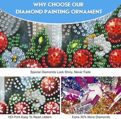 NEWENMO Hanging Diamond Art Kit for Adult, Angels in Heaven, 5D Special Shaped Rhinestone Diamond Painting Ornament, Christmas, DIY Acrylic Diamond Art Painting Window Pendants Home Garden Wall Decor