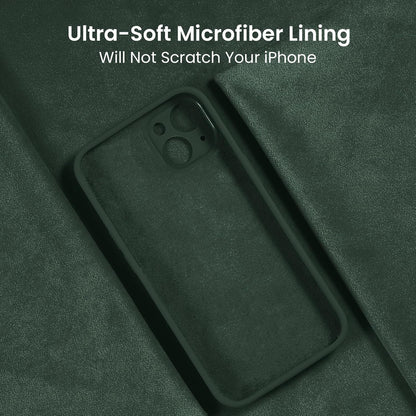 FireNova Designed for iPhone 15 Plus Case, Silicone [Camera Protection] Case with [2 Screen Protectors], Soft Anti-Scratch Microfiber Lining Inside, 6.7 inch, Alpine Green