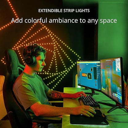 Twinkly Dots String Lights App-Controlled Flexible LED Color Changing String Lights, 60 RGB (16 Mil. Colors). 200 LED / 33 Ft Black Wire. USB-Powered Indoor Smart Home Lighting Decoration