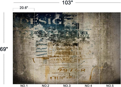 Retro Graffiti Wall Mural Wallpaper for Bedroom 103" x 69"