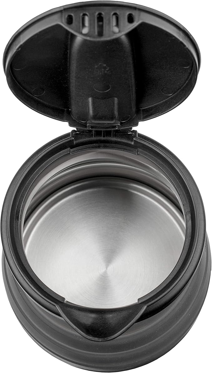 Brentwood Appliances KT-1508BK .85-Quart Dual-Voltage Collapsible-Travel Kettle (Black), 0.85Q