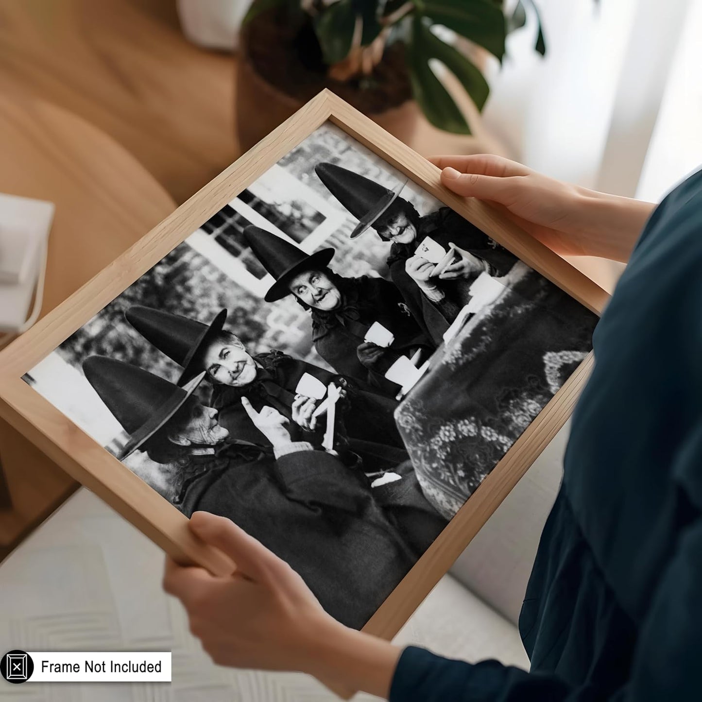 Poster Master Classic Photograph Poster - Vintage Halloween Print - Gift for Artist, Friend - Witches Tea Party, Old Women Smiling, Wearing Robes - Wall Decor for Living Room, 18x24 Unframed Wall Art