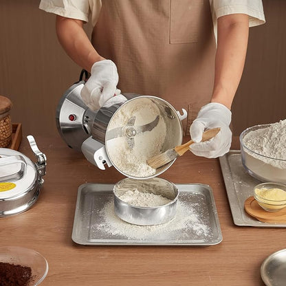 VEVOR 550g Electric Grain Mill Grinder, High Speed 2000W Commercial Spice Grinders, Stainless Steel Pulverizer Powder Machine, for Dry Grains Spices Cereals Coffee Corn Pepper, Straight Type