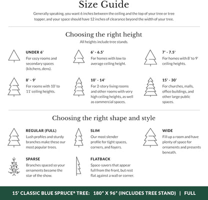 Balsam Hill 15 ft Pre-Lit Classic Blue Spruce - Artificial Christmas Tree with 11,454+ Tips, 3300 Hand-Strung Clear LED Lights, Easy Plug System & Premium Stand for Indoor Holiday Decorating