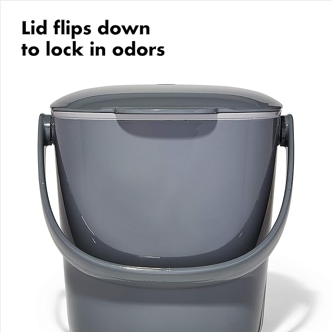 OXO Good Grips Easy-Clean Compost Bin, Charcoal - 0.75 GAL