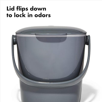 OXO Good Grips Easy-Clean Compost Bin, Charcoal - 0.75 GAL