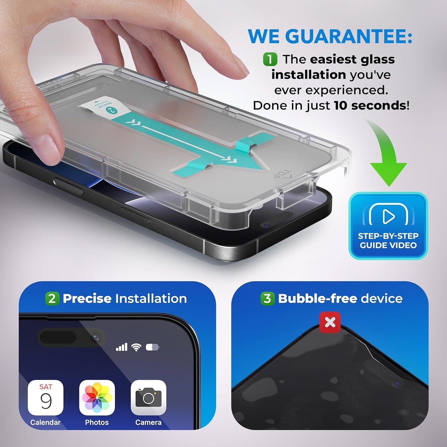 Deppa |2 Pack| Anti-Blue Light Screen Protector for iPhone 16e/14/13Pro/13 (6.1') | Scratch Resistant Tempered Glass | 3D Edge to Edge Coverage | Easy Installation Kit | Eye Safeguard TÜV Certified