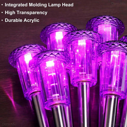 DenicMic Halloween Solar Lights Outdoor 15 Pack Purple LED Waterproof Yard Garden Patio Backyard Pathway Walkway Landscape Lawn Outside Halloween Decorations Outdoor