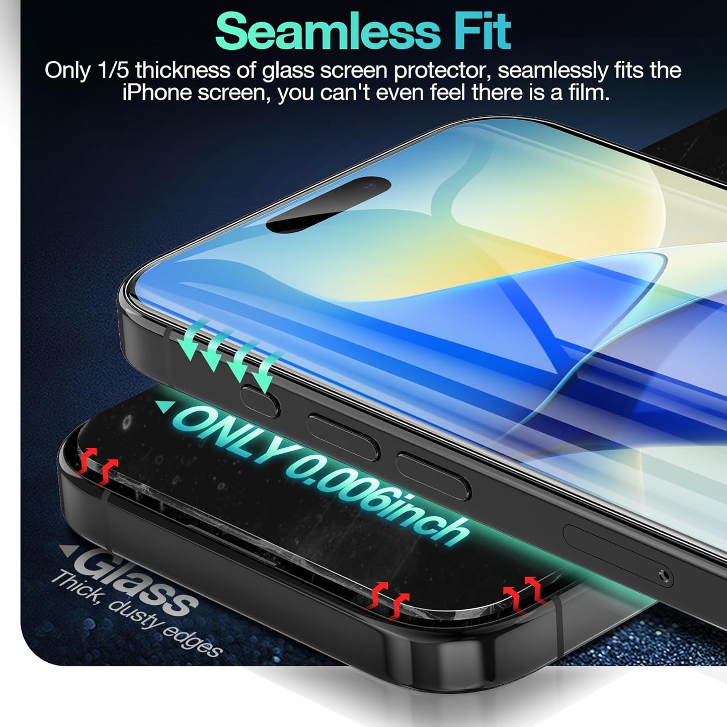 3 Pack Flexible Film Screen Protector for iPhone 16, Non-breakable Soft TPU Hydrogel Film for iPhone 16 Screen Protector Film (NOT Glass)