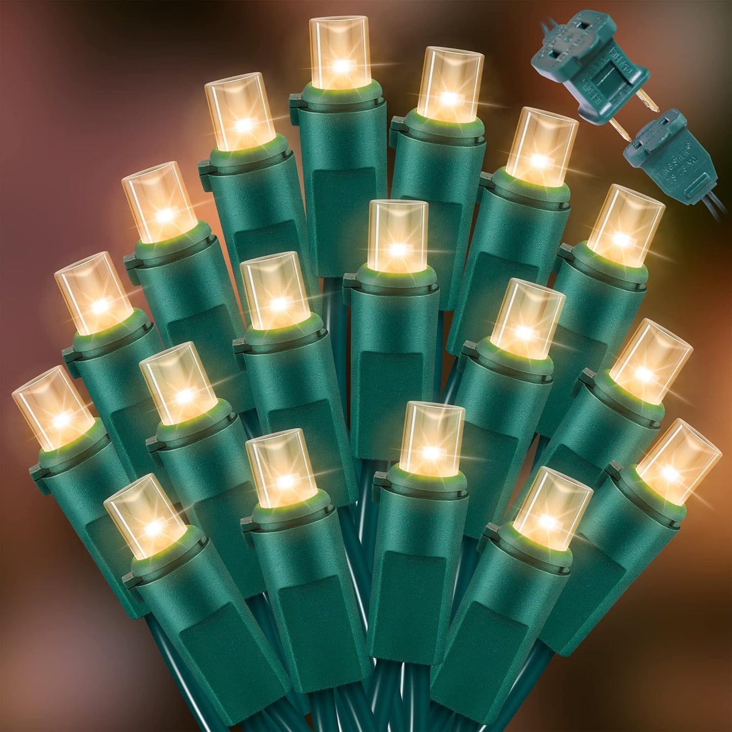 100 Count Warm White - String Lights - 21.6FT LED Christmas Lights, Mini led Lights for Indoor Outdoor Home Holiday Party Wedding Independence Day Decoration
