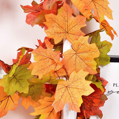 Lvydec 2 Pack Maple Leaves Fall Garland Clearance - 6ft/Strand Artificial Fall Foliage Garland Colorful Autumn Decoration for Home Wedding Party Thanksgiving