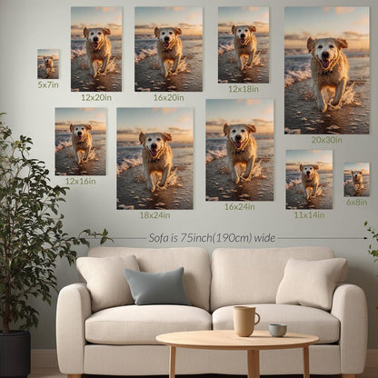 Custom Canvas Wall Art with Photo, Personalized Portrait Frame with Wedding Baby Pet Family Picture, Custom Poster for Living Room Wall, Personalized Picture Gifts for Anniversary Multiple Sizes