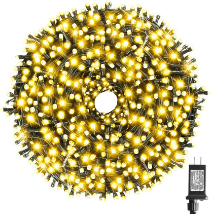 XTF2015 262FT 800 LED Christmas String Lights, Christmas Lights End to End Plug 8 Modes Memory Function with Timer, UL Certified Outdoor Indoor Fairy Light Christma s Tree, Patio, Party (Warm White)
