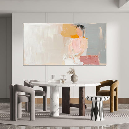Abstract Canvas Wall Art Decor Large Wall Art Pictures for Living Room Abstract Canvas Art Wall Decor Artwork for Walls Pink Wall Art Paintings Prints Art Work for Home Office Room Wall Decor 29"x58"