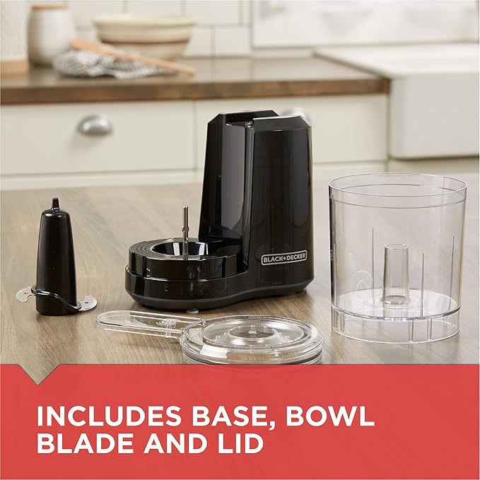 BLACK+DECKER,Improved Assembly,HC300B FreshPrep 3-Cup Electric Food Chopper,capacity,(Pack of 2)