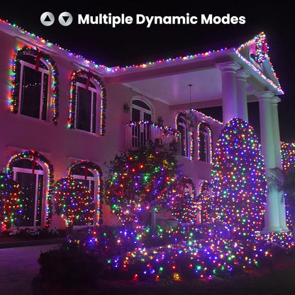 BrizLabs RGB Christmas Lights, 33ft 100 LED Color Changing Orange Purple Halloween String Lights with Remote, Dimmable Mini Light String for Indoor Outdoor Halloween Xmas Mardi Gras Year-Round Decor