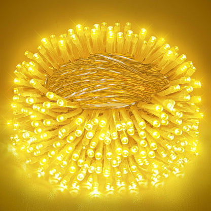 197FT 600 LED Christmas Lights Outdoor, Warm White Christmas Lights Indoor 8 Modes Clear Wire, Plug in Twinkle Fairy String Light for Outside Bedroom Wedding Xmas Tree Party Decorations