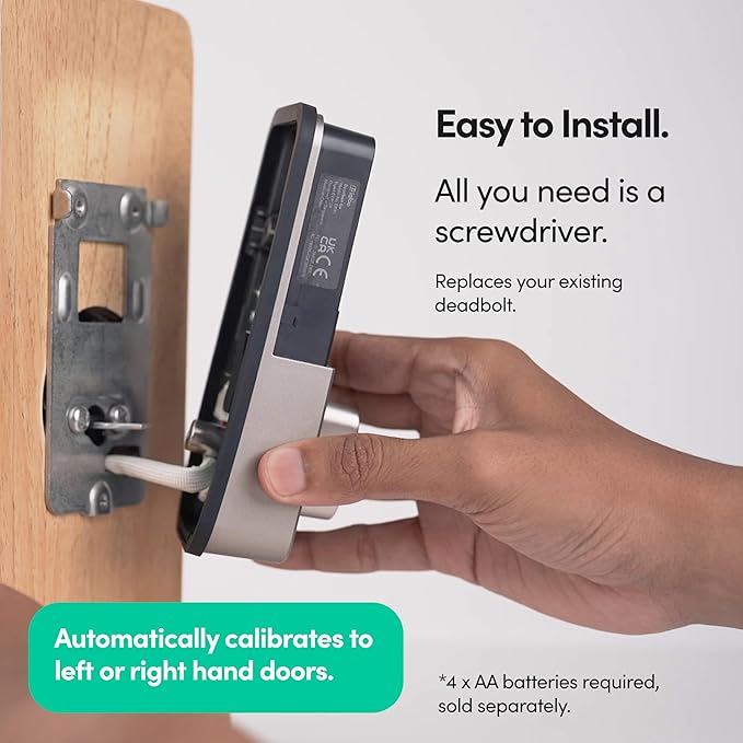 igloohome (NEW!) Deadbolt Go Smart Lock (Satin Nickel) w/Fingerprint, Digital Keys, Remote PIN Codes, WiFi Bridge (Sold Separately) - Tested to ANSI Standards, Easy to Install.
