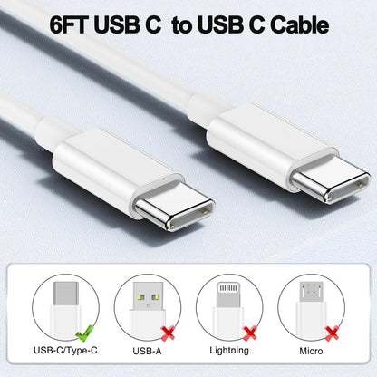 iPhone 16 15 Charger,USB C Charger Fast Charging,2Pack Dual Port Fast Wall Chargers Block with 6FT USB C to C Cable for iPhone 16e/16 Pro Max/16 Pro/16 Plus/15 Pro Max/15/iPad Pro/Air/Mini/AirPod