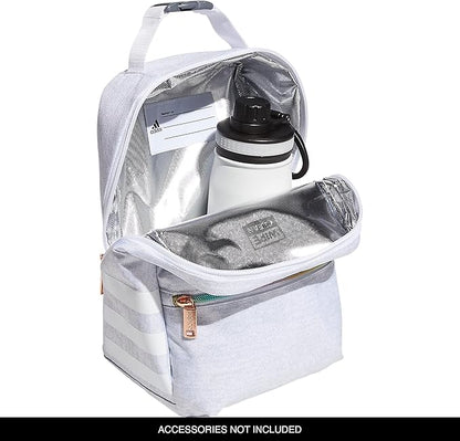 adidas Unisex Santiago Lunch Bag, Insulated School Food Container Box Discontinued, Jersey White/White Rainbow/2.0, One Size
