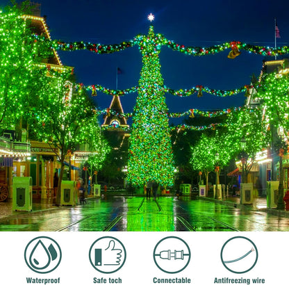 Hopolon St. Patrick's Day Mini String Lights, 2PACK 50Count 13Feet Incandescent Bulb Waterproof Green Fairy Lights Plug in for Indoor Outdoor Halloween Party Patio Christmas Decor,Green