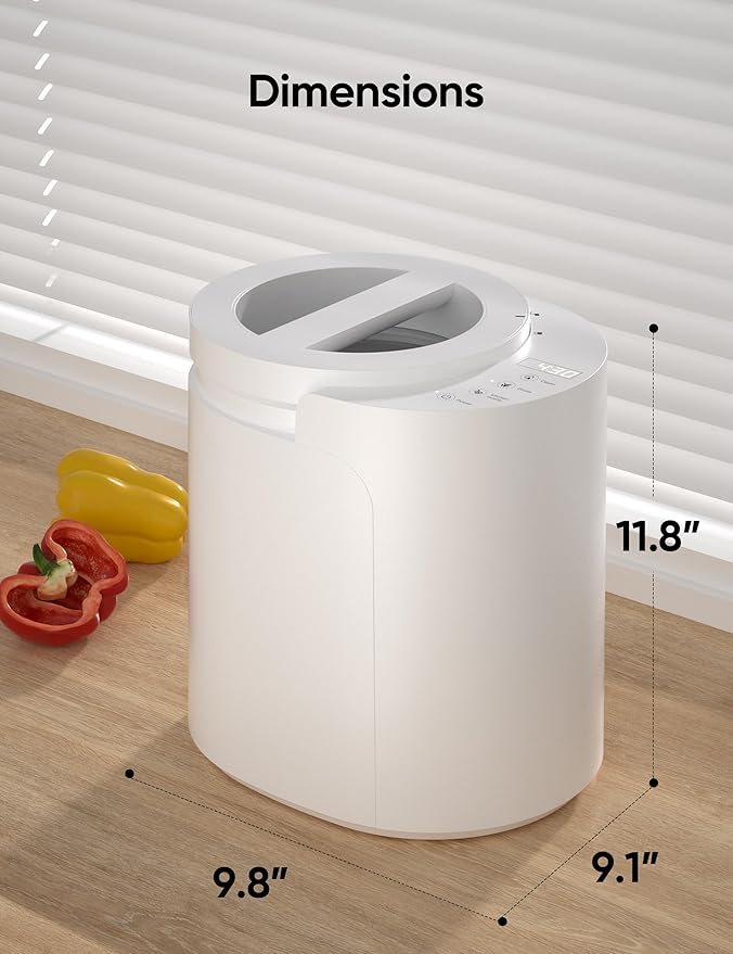 Compost Bin Kitchen, Auto-Cleaning Electric Compost Bin with Odorless & Low Noise Feature, Countertop Compost Machine for Food Scraps, Indoor Electric Food Waste Composter