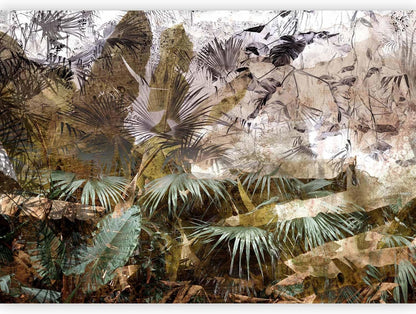 artgeist Premium Wall Mural Tropical Leaves 98x69 in - XXL Non-Woven Wallpaper Fleece Wall Decor Photo Print Picture Image Design Jungle Nature Palm Leaves Like Painted b-C-0789-a-a