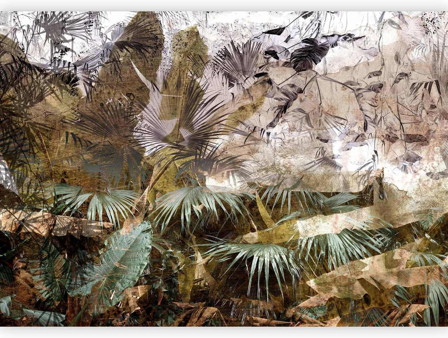 artgeist Wall Mural Tropical Leaves 193x138 in - XXL Peel and Stick Self-Adhesive Wallpaper Removable Large Sticker Foil Wall Decor Print Picture Design Jungle Nature Palm Green Leaves b-C-0789-a-a