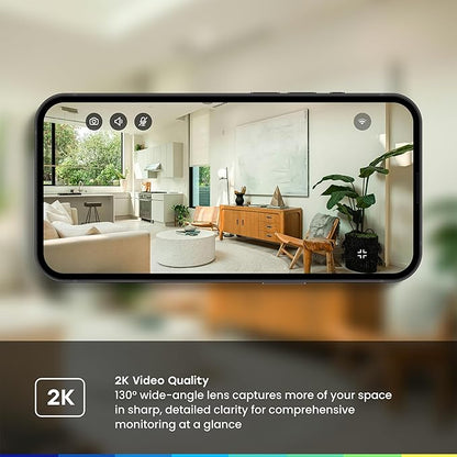 myQ Indoor Plug-in Security Camera Gen 2 – 2K Smart Wi-Fi Camera with Night Vision, Baby and Pet Monitor, Motion Detection and Alerts, 2-Way Audio & App Control