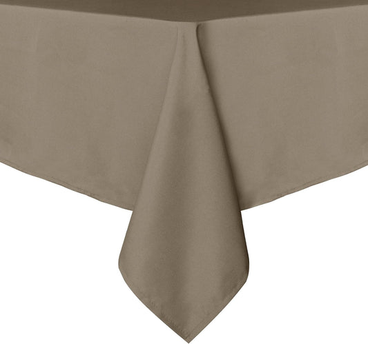 sancua Square Tablecloth - 70 x 70 Inch - Stain and Wrinkle Resistant Washable Polyester Table Cloth, Decorative Fabric Table Cover for Dining Tables, Buffet Parties and Camping, Taupe